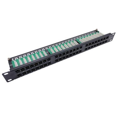 China 1U 48 Ports PCB Type Cat6 Rack Mount Telecom Communication 110 Ports Patch Panel for sale