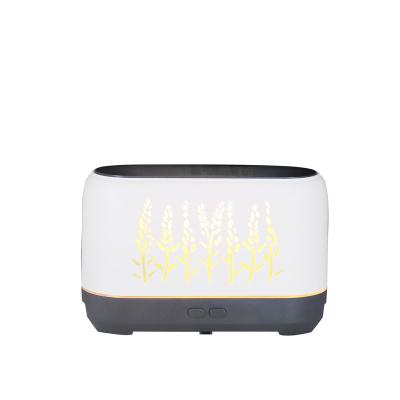 China 200ML Aroma Essential Oil Diffuser Cool Steam Water Ultrasonic Cool Mist Light Power Time Mini Humidifier Air Purifier Flame for sale