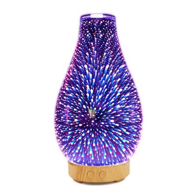 China Cool New Glass Design 3D Colorful Ultrasonic Humidifier Humidifiers for sale