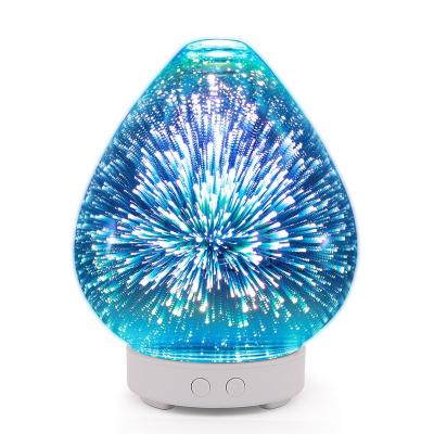 China 2022 100ML 3D Glass Shape New Design Cool Colorful Ultrasonic Humidifier Humidifiers for sale