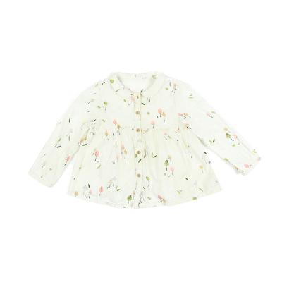 China Sustainable Floral Woven Baby Boutique Customized Cute Baby Clothes Lovely Babies Shirts for sale