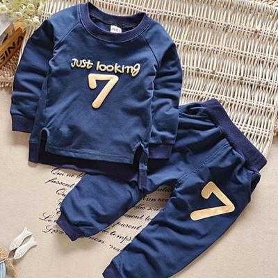 China Wholesale Chinese Style Winter Thick French Terry Kids Clothing Outfits Long Sleeve Baby Clothes Set for sale