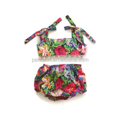 China 2021 Fashion Anti-UV 2 PCS Flower Pattern Bikini Babies Beach Wear Open Micro Mommy and Me Swimwear for sale