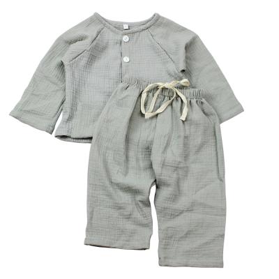 China Eco-Friendly / Hand Wash / Low Iron Double Muslin Cotton 2PCs Pants And Trousers Outfits 7 Years Kids And Babies Clothing Sets Bulk for sale