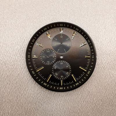 China Watch Face Manufacturer Metal Stickers Custom Three Eyes Sunburst Watch Face Brass Piece for sale