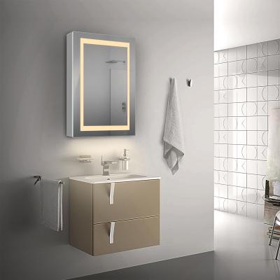 China Illuminated One Door High Quality Modern Bathroom Mirror Cabinet With Led for sale