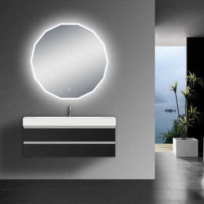 China Lamxon Beauty Salon Illuminated Decorative Wall Mounted Make Up LED Bathroom Mirror Shape Mirror for sale