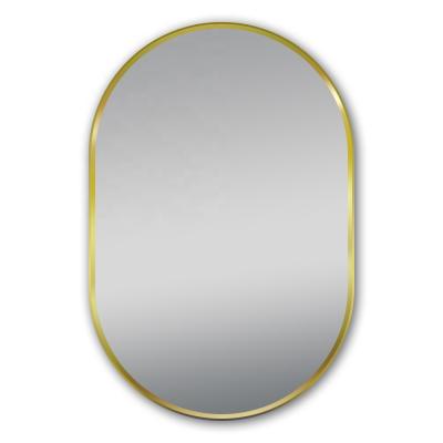 China Mirror Manufacturer Bathroom Beveled Aluminum Modern Oval Metal Framed Mirror for sale