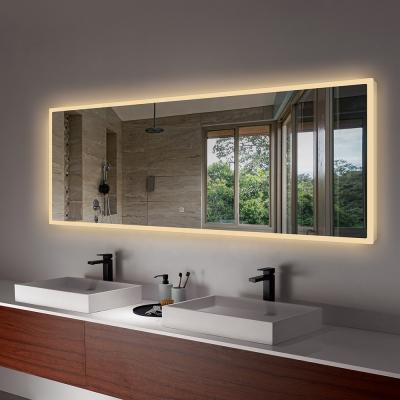 China Custom Size Hotel Bathroom Bright High End Acrylic Round Rectangle Shape Dressing Full Length Floor Mirror for sale