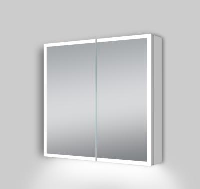 China Modern High End Acrylic Diffuser Bathroom Double Door Mirror Cabinet with Fog Light Function and LED Lighting for sale