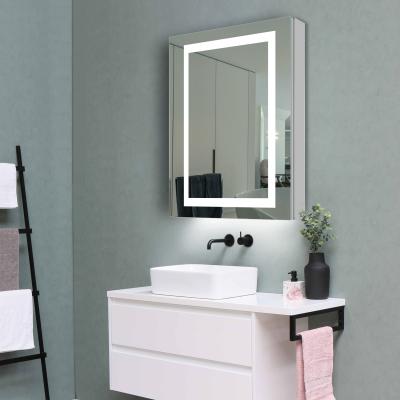 China Lighted LED Mirror Cabinet with Sensor, Demister and Shaver for Modern Bathroom Mirror Cabinet for sale