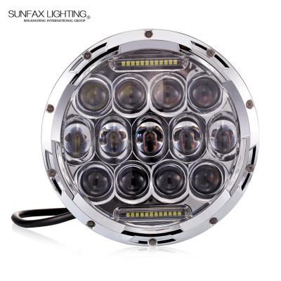 China DRL factory supply white (with convesion line) 7 inch round led headlight 12v 24v for offroad vehicle for sale