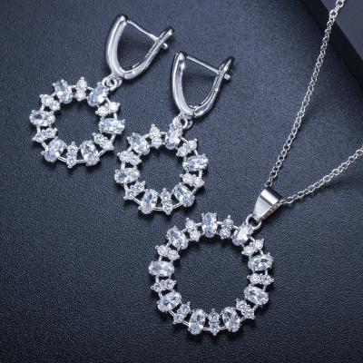 China CZ Earrings for Women Crystal Nacklace Jewelry Female Accessories Jewelry Wedding Jewelry Sets for sale