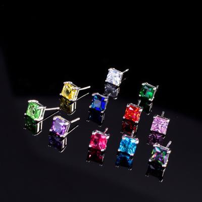 China Cubic zirconia stud earrings cz earrings in bulk classic simple earrings design necklace earring jewelry set for sale