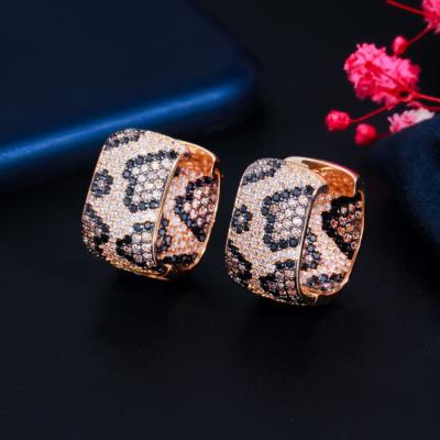 China  Luxuries CZ Earrings for Women Gold Zirconia Zebra Earrings Brides Bridesmaid jewelry earrings necklace jewelry set for sale