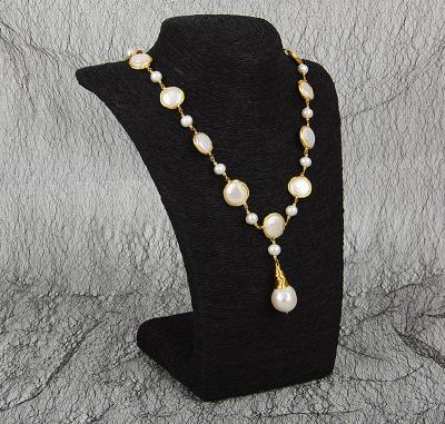 Китай Natural Baroque Pearl necklace Cassic large irregular baroque pearl necklace  Baroque Pearl Metal Charm Necklaces Choker продается