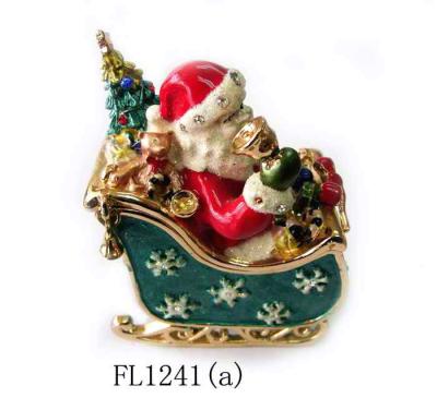 China Christmas Santa Claus Trinket Box Collections Metal Santa Claus Trinket Box for sale