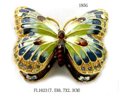 Китай Colorful Butterfly Metal Alloy Jewelry Box Butterfly Trinket Box продается