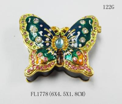 Китай Design Cute Love Butterfly Round Metal Small  Jewelry Boxes продается