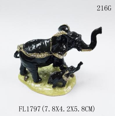 Китай Decorative Metal Alloy Elephant Jewelry Trinket Box elephant shaped jewelry box for promotional gift продается