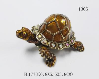 China Turtle animal wholesale baby turtle trinket boxes Turtle Enameled Trinket Boxes Box for sale