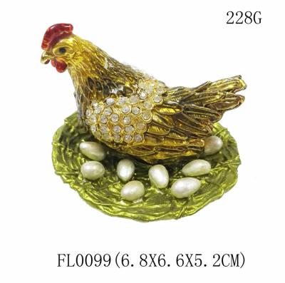 China wholesale trinket box animal jewelry boxes hen animal jewelry box for sale