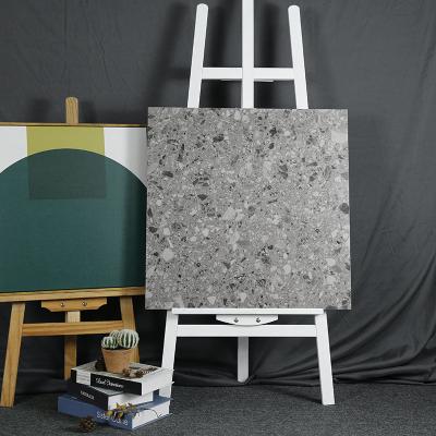 China Anti-pollution 600x600 Wholesale Cement Look Grey Matte terrazzo Tile glossy surface porcelain ceramic tiles Matte finish non slip for sale