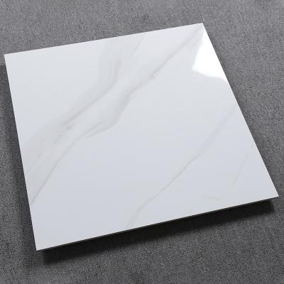 China Anti-pollution full body marble tile 600x600 volakas white floor tile of room nonslip copy marble tile for hotel for sale