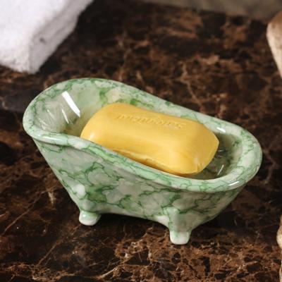 China Wholesale Mid Century Modern Hotel Mini Home Bathroom Bathtub Shaped Ceramic Soap Dish for sale