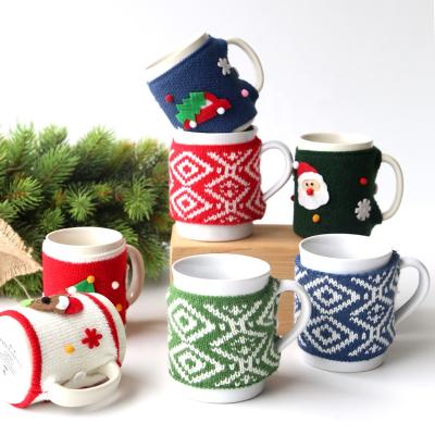 China Viable Creative Ceramic Sweater Mug Christmas Office Couples Cup Breakfast Milk Cup Simple Mugs Lovely for sale