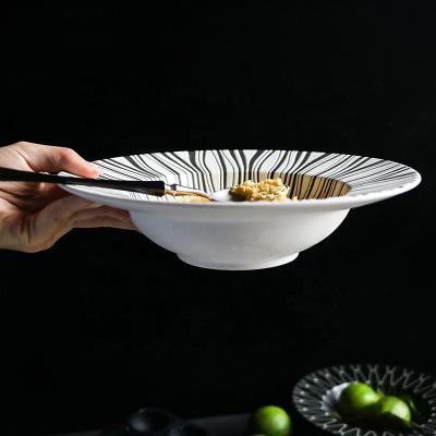 China Viable Western Porcelain Kitchen Utensil Dish Pasta Dish Ceramic Dinnerware Dishes for sale