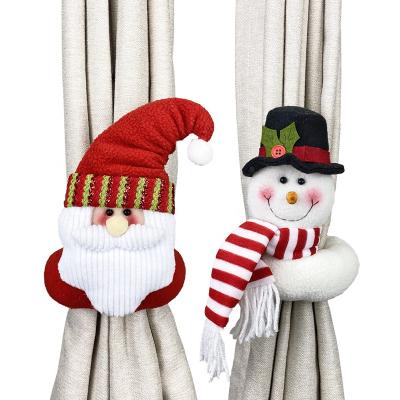 China Home Custom Decoration ODM/OEM Santa Snowman Curtain Tiebacks Festival Holdback Tieback Buckle Sling Window Decorations for sale