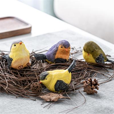 China Traditional Handwork Resin Ornaments Pastoral Magpie Colorful Bird Style Easter Decoration for sale