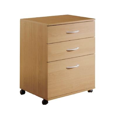 China MDF Mobile Mobile File Storage Wooden Pedestal With 3 Lockable Drawers Casters for sale