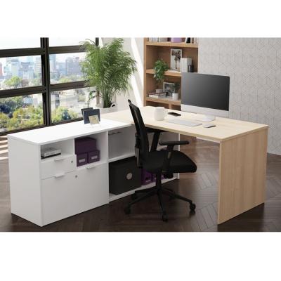 China Customizable home office furniture study table computer desk with cabinet shelf modern simple home desk for sale