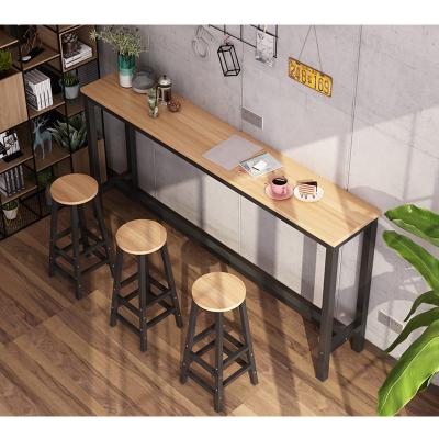 China New Design Vintage Restaurant Kitchen Metal Modern Industrial Long Bar Table Wooden Coffee Chairs and Tables for sale