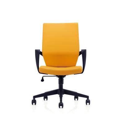 China (Size) High Back Orange Adjustable Executive Office Chair With Armrest Swivel Leather Boss Executive Office Chair for sale