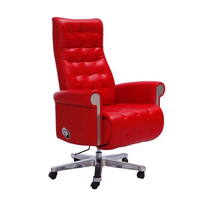 China High Price Good Market Red Boss Office Chair (Height) Adjustable Luxury PU Leather for sale