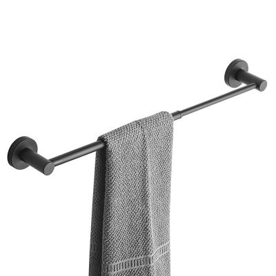 China Modern Wall Mounted Vintage 27.2 Inch Adjustable Shelf Matte Black Stainless Steel Single 15.6 Inch Towel Bar Handle Towel Holders for sale