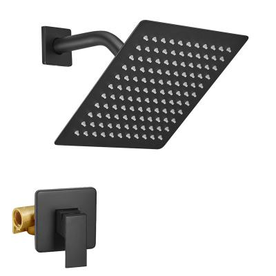 China Without Showerhead High Pressure Shower System Bath Shower Head Matte Black Bathroom Rain Mixer Brass Wall Mounted Slide Bar Mount for sale