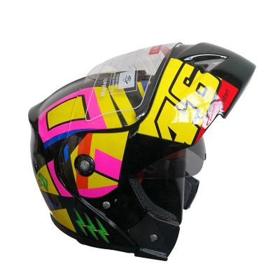 China ABS Flip Up Double Visor Helmet with attractive graphic design for sale