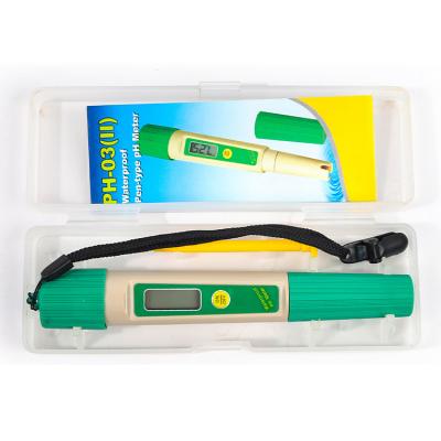 China High Accuracy Portable pH Meter Waterproof Digital PH Meter Tester Pen Type PH Meter PH-03(II) for sale