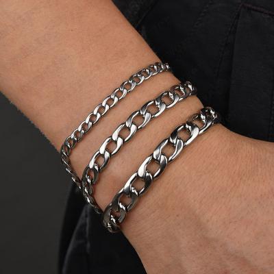 China Hiphop BS4001 Gold Silver Stainless Steel Chain Men's Bracelets, Bracelet Homme, 18cm Link Bracelet for sale