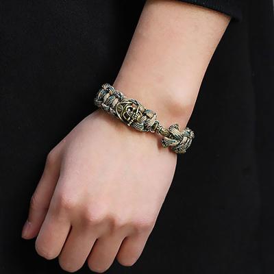 China TRENDY BZ1004 Alloy Skull Paracord Bracelet For Men for sale