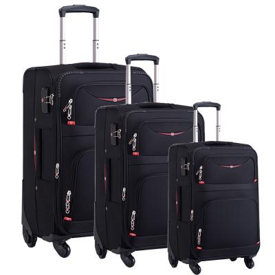 China Oxford 3pcs Set 20 24 28 Inch Soft Nylon Luggage Roll Suitcase Trolley Luggage Bag 4 Wheels for sale