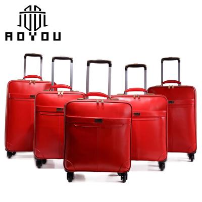 China New sale GENUINE LEATHER 20 inch vintage style suitcase design set for wholesales for sale