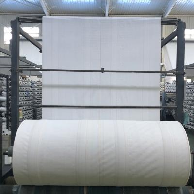 China PP Woven Fabric Bag Plastic 100% Virgin Anti-UV Tubular Roll Custom Width White Color Te koop