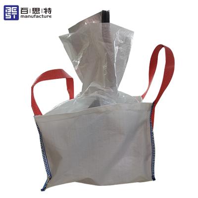 China ANTISTATIC Large 1 Ton Polypropylene FIBC Bulk Bag PP Green Plastic Cement Bag Chemical Bags for sale