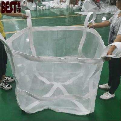 China Large Ventilated Breathable Bulk Bag Breathable Bags Vented Mesh Jumbo Bag For Firewood Loading 1000kg 1500kg à venda