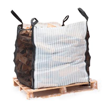 China 1 Ton Breathable Sack Jumbo Size 1000kg PP Large Breathable Sack For Firewood zu verkaufen